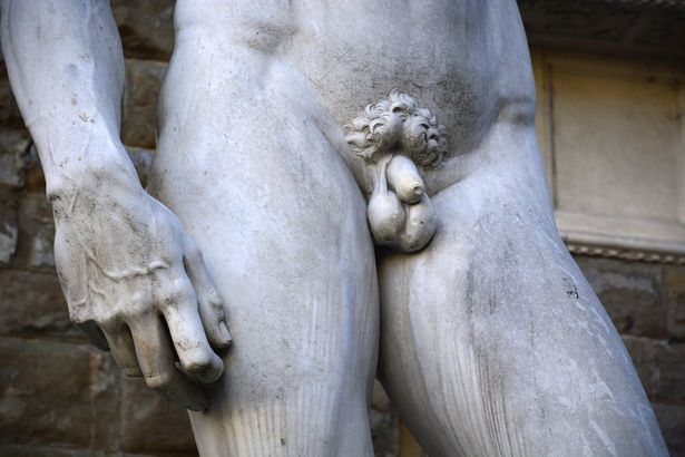 A-full-size-copy-of-Michelangelos-marble-statue-of-the-Biblical-hero-David-with-an-uncircumcised-penis