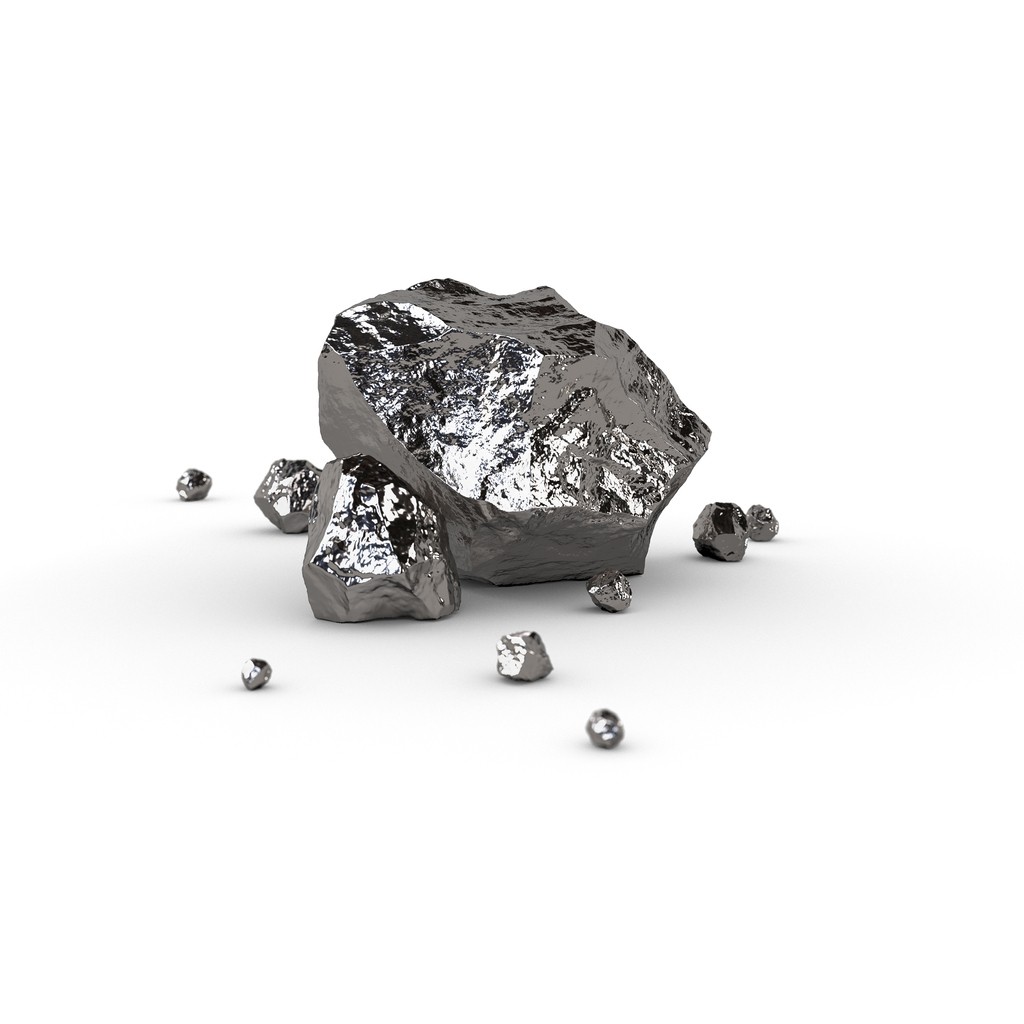 Titanium, mineral raw materials isolated illustration
