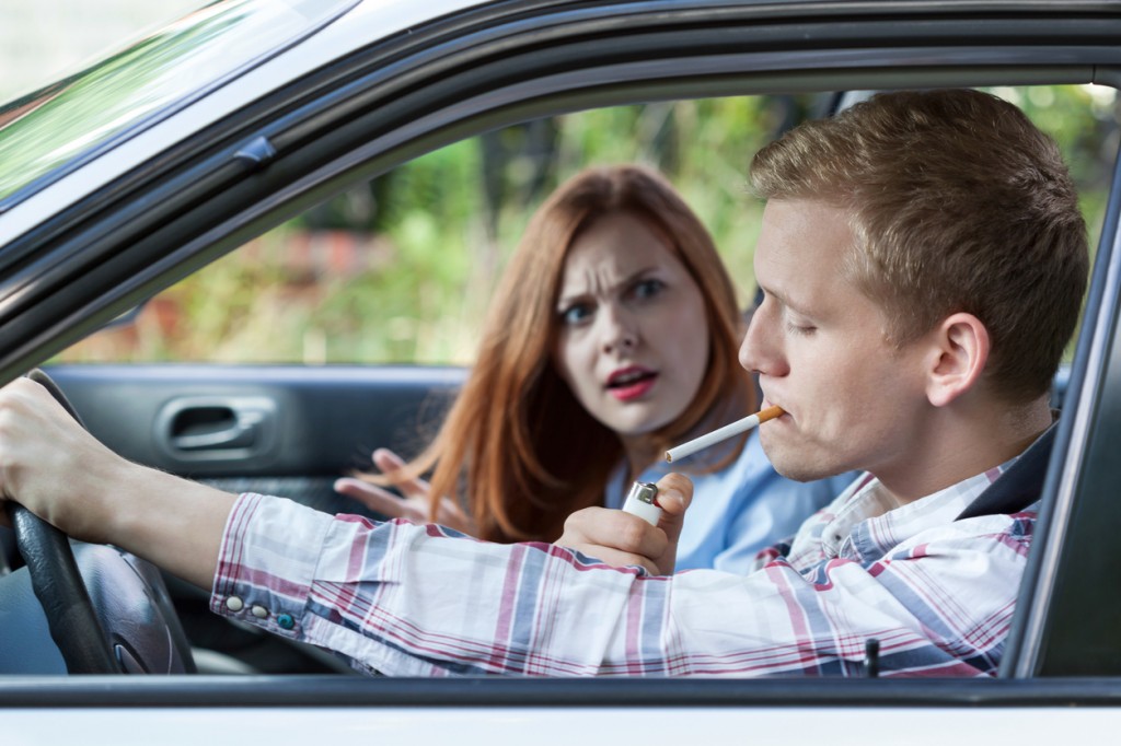 Couple argue over car smoking