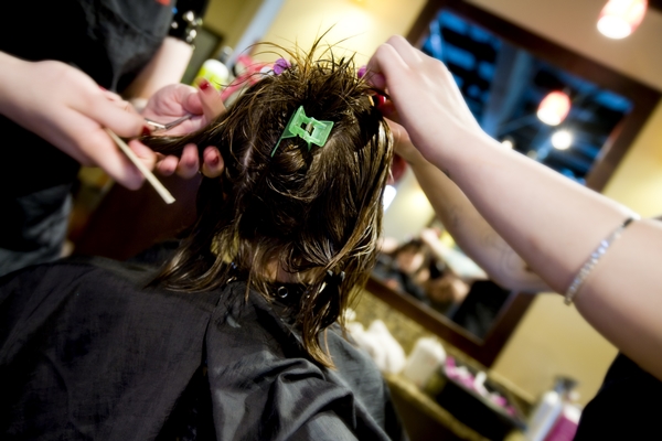 Little Girl Getting Her Hair Done