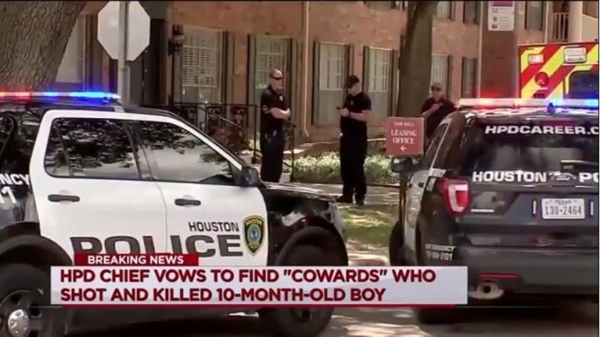 Metrograb of ABC13 report covering shooting of 10 month old Messiah Marshall