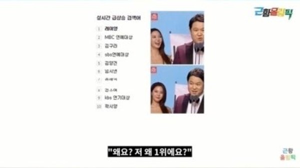 레이양 2015년 MBC 방송연예대상 김구라 플래카드