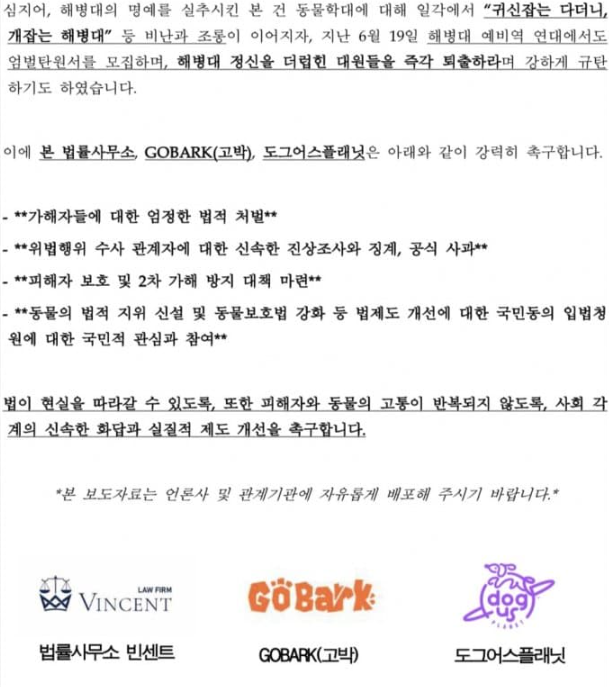거제도 해병대 비비탄 난사 피해 견주의 호소