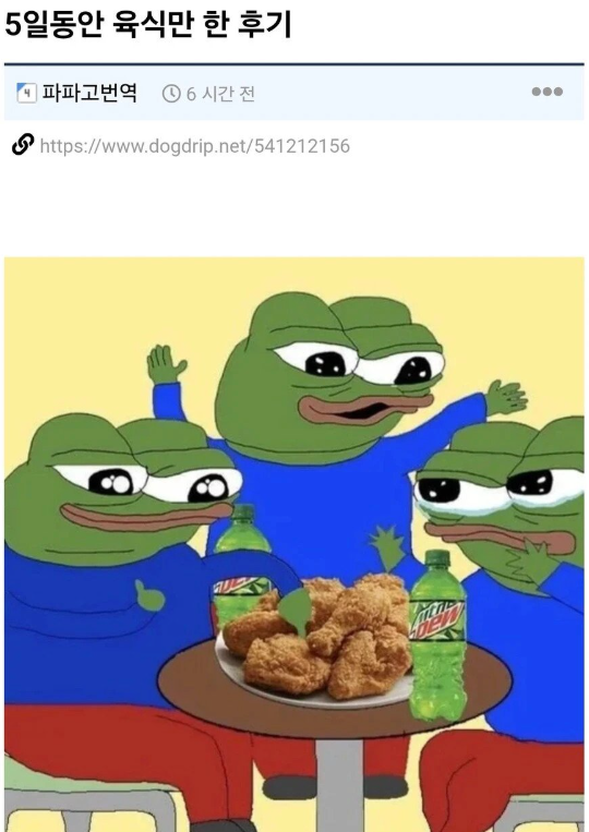 5일동안 치킨,족발,고기만 먹은 후기
