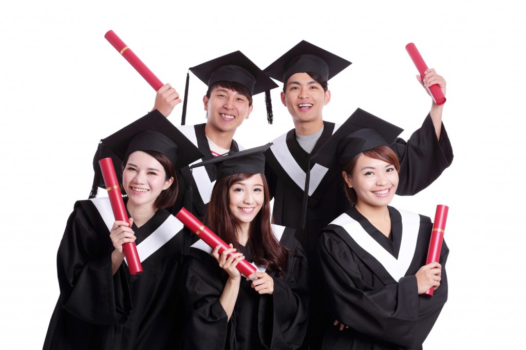 group of happy graduates student
