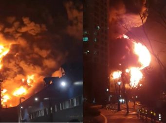 헬기 9대 투입됐지만 여전히 불타는 한국타이어 대전공장 화재